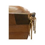 Cosmopolitan Bronze and Palmwood Leather Sofa - Image 7