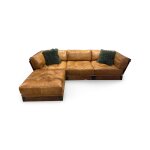 Cosmopolitan Bronze and Palmwood Leather Sofa - Image 6