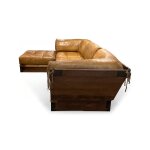 Cosmopolitan Bronze and Palmwood Leather Sofa - Image 3
