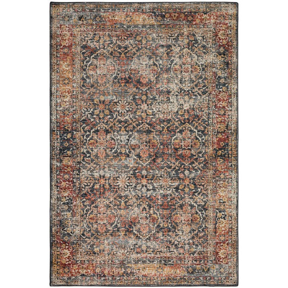 Jericho Charcoal/Maroon Prismatic Color Rug - 5' x 8'