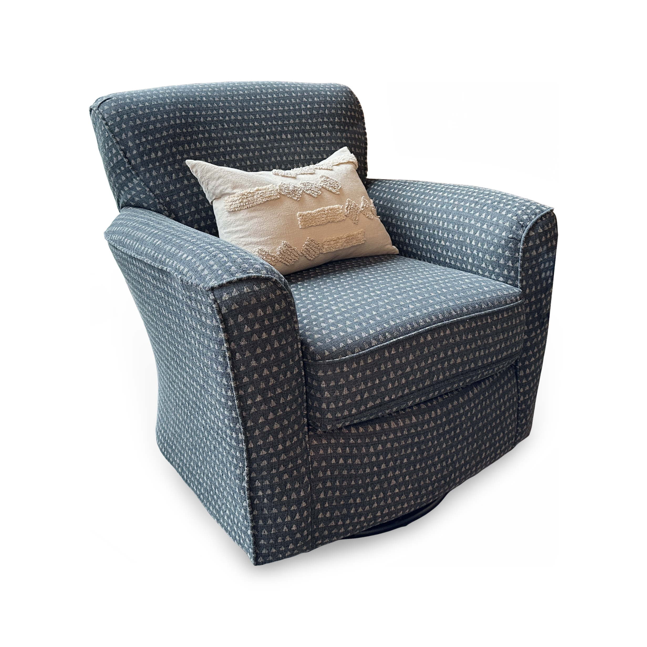 Kaylee Swivel - Navy-CHRSWCMF8792 -CHRSWCMF8792 - Angle + Pillow Kaylee Swivel Accent Chair - Navy - Image 1
