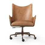 Truman Modern Leather Desk Chair with Swivel Base - Image 2