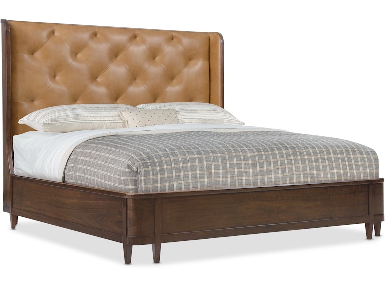 6123-90866-89-silo Archives Transitional Leather Upholstered Bed - King - Image 1