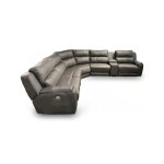 Modern Casual 6-Piece Power Reclining Leather Sectional