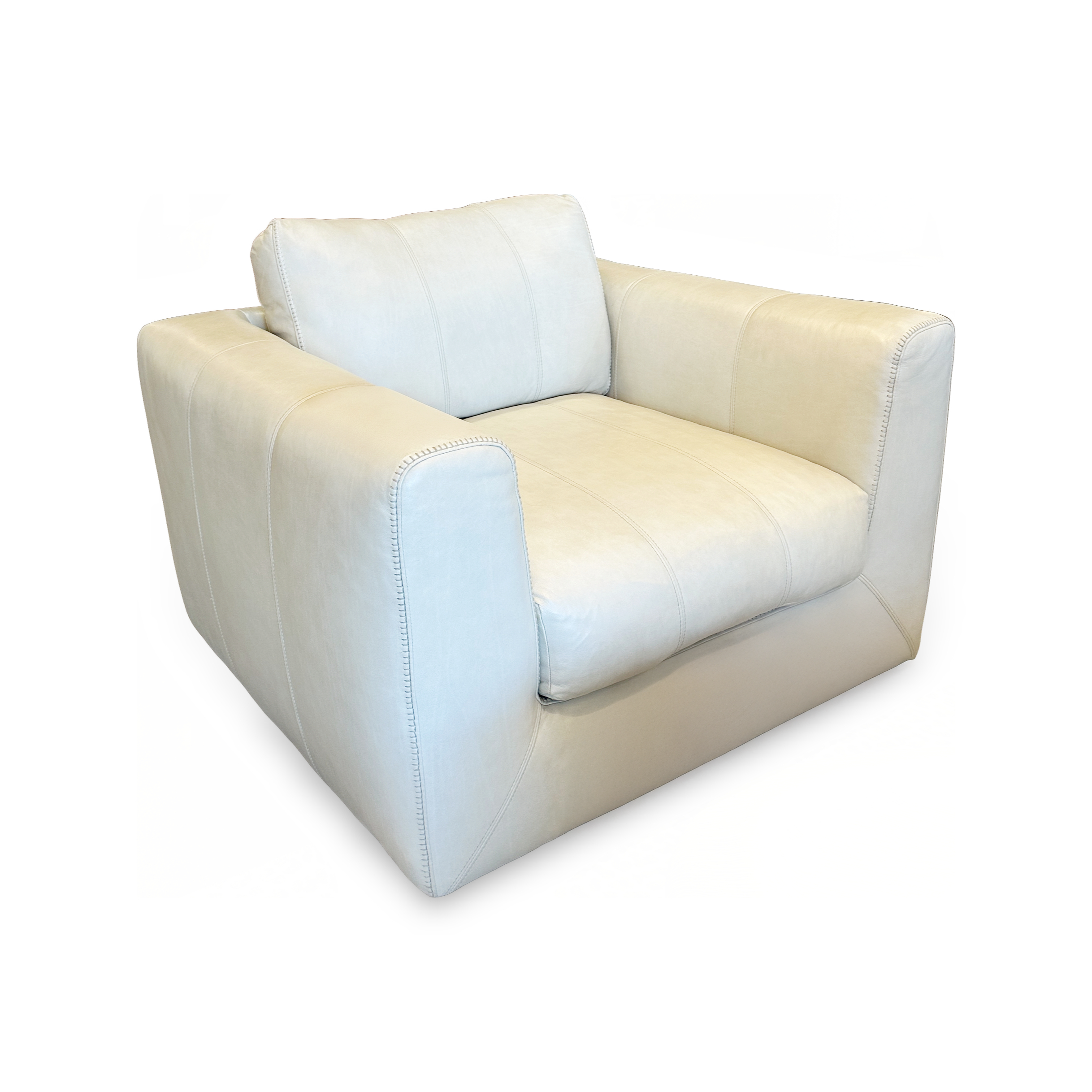 Remi Swivel Accent Chair-LEACHRMF7070-LEACHRMF7070-Angle Remi Leather Swivel Accent Chair - Image 1