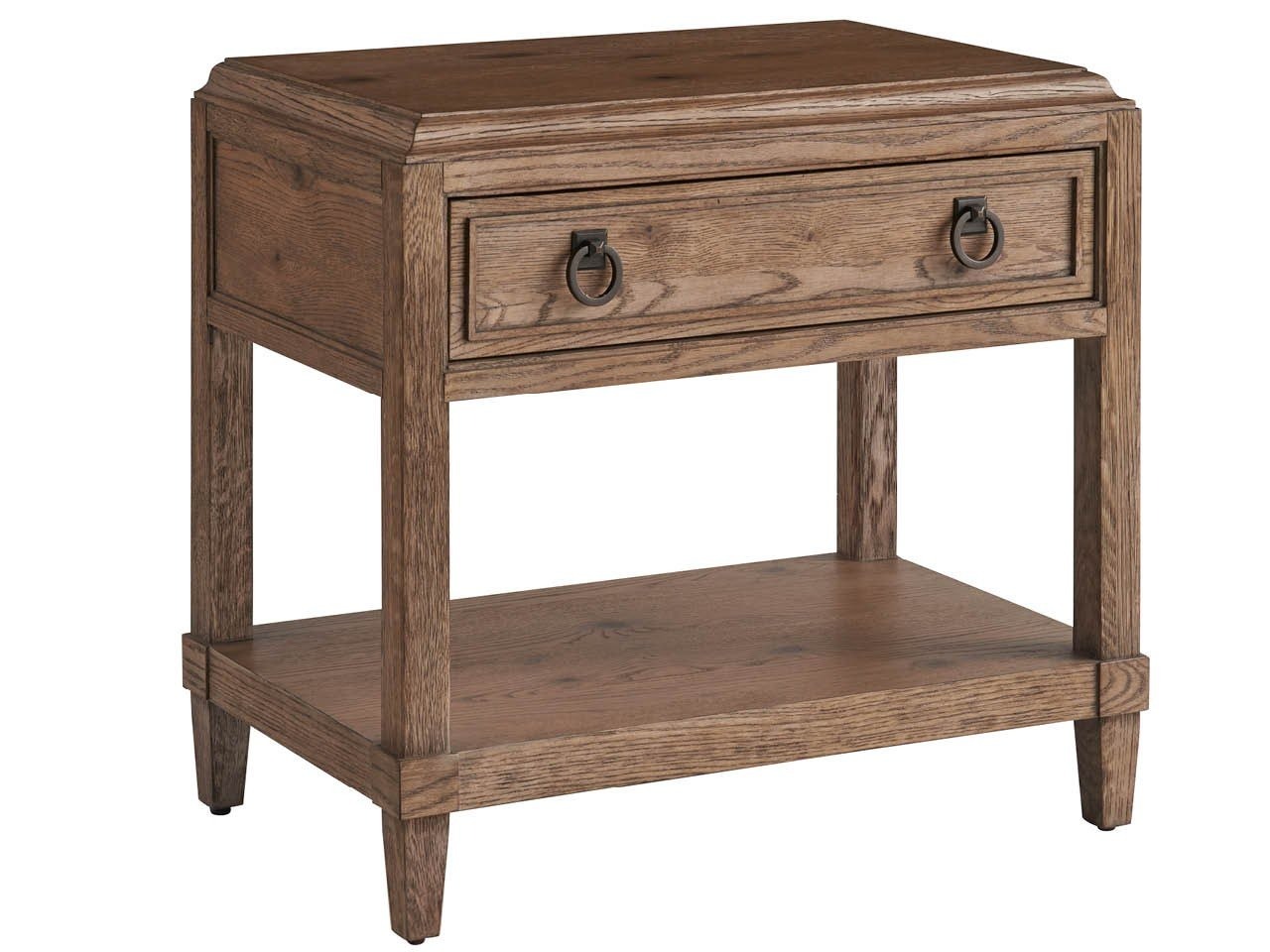 U400350_VM2 Griffin Modern Rustic Nightstand with Open Shelf - Image 1