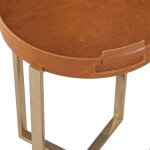 Modern Navarro Leather Top Accent Table - Image 3