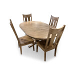 5-Piece Rounded Pedestal Table Dining Set - Image 3