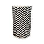 Art Deco Bone Inlay Round Accent Table