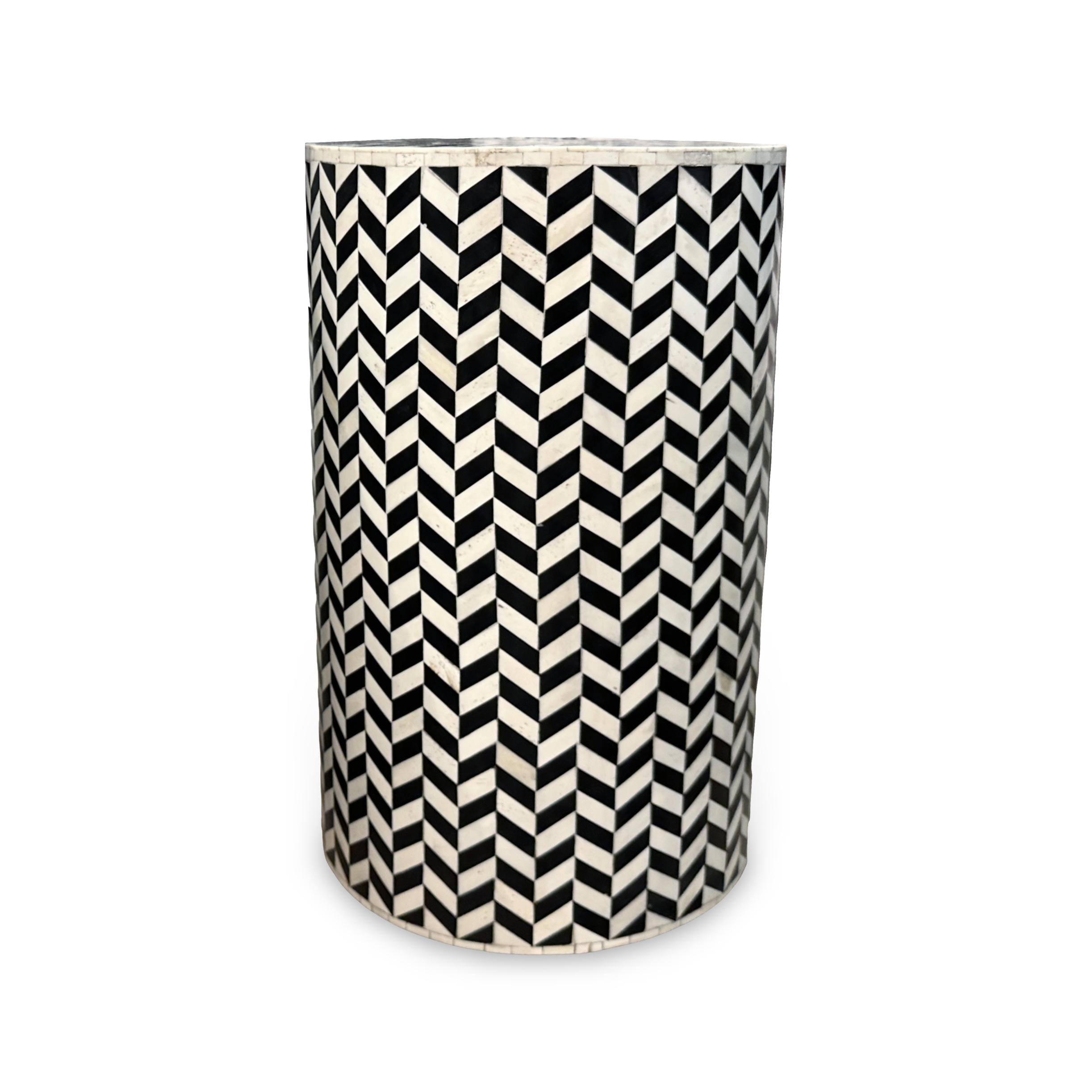 Art Deco Bone Inlay Round Accent Table