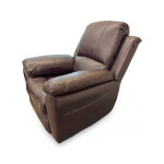 Casual Brown Leather Pillow Arm Powered Recliner - Image 4