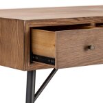Nolan Burnished Oak Writing Desk - Image 4