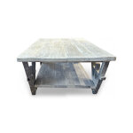 Coastal Antiqued White Cart Table - Image 3