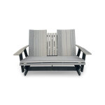 Contemporary Outdoor Glider Bench with Drop-Down Table - Image 3