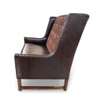 Heidi Traditional Leather Settee with Nailhead Trim - Image 4