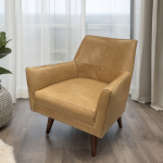 Modern Leather Swivel Seat Accent Chair - Image 5