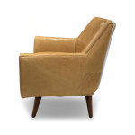 Modern Leather Swivel Seat Accent Chair - Image 3