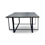 Transitional Metal and Wood Square Coffee Table - Image 2