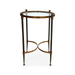 Round Metal Accent Table with Glass Top - Image 2