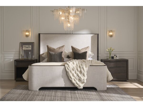 Sable Modern Upholstered Curved Panel Bed - King - Image 3