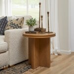 Waterfall Round End Table | Brown - Image 3