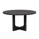 Waterfall Black Round Dining Table