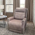 Graham Powered Leather Recliner | Greige - Image 8