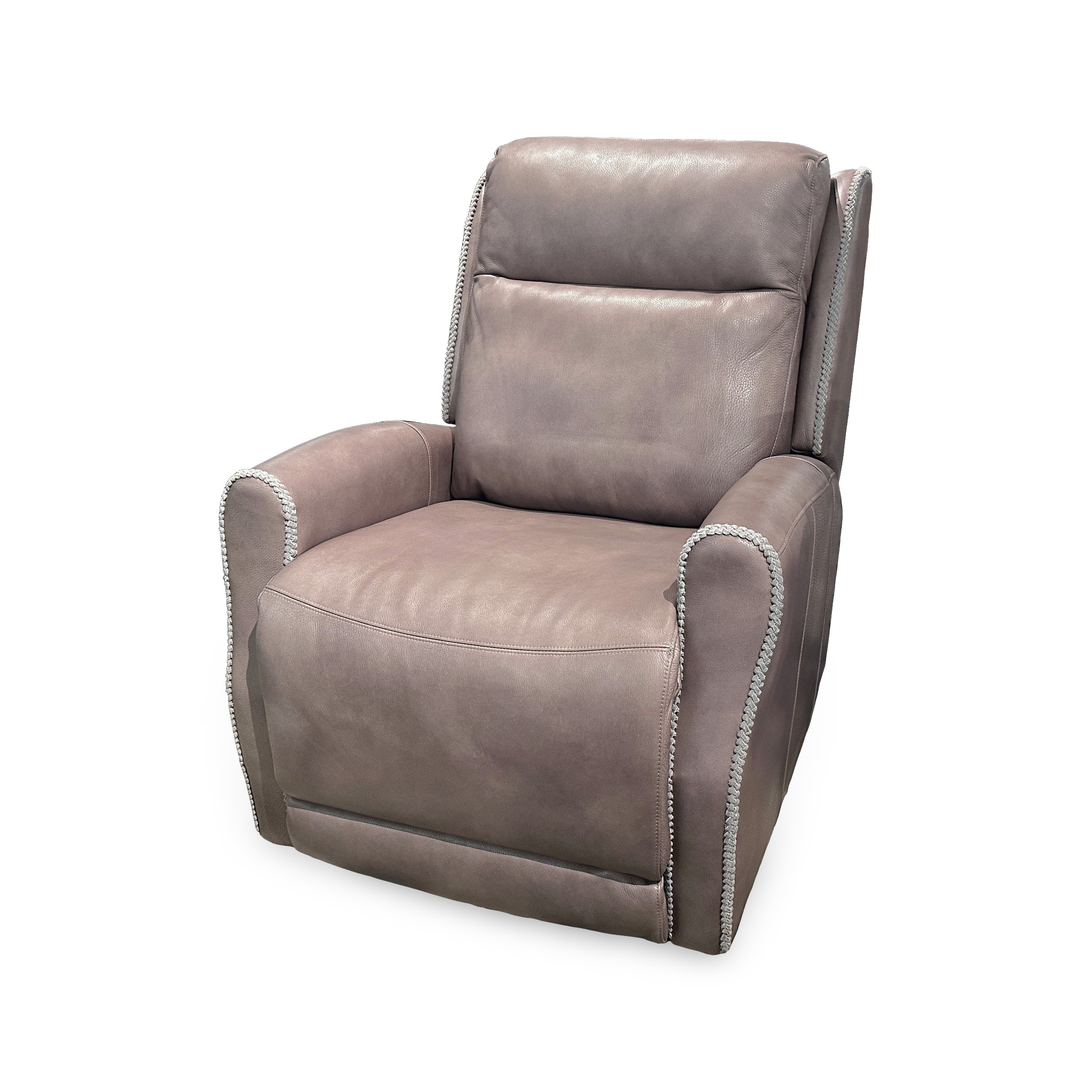 Graham Powered Leather Recliner | Greige