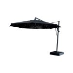 Black 13' Cantilever Outdoor Umbrella with LED Lights