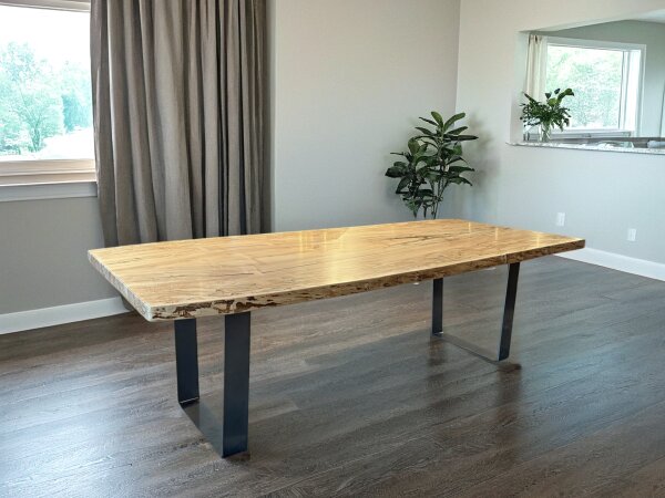 Live Edge Cityscape Trestle Dining Table - Image 2