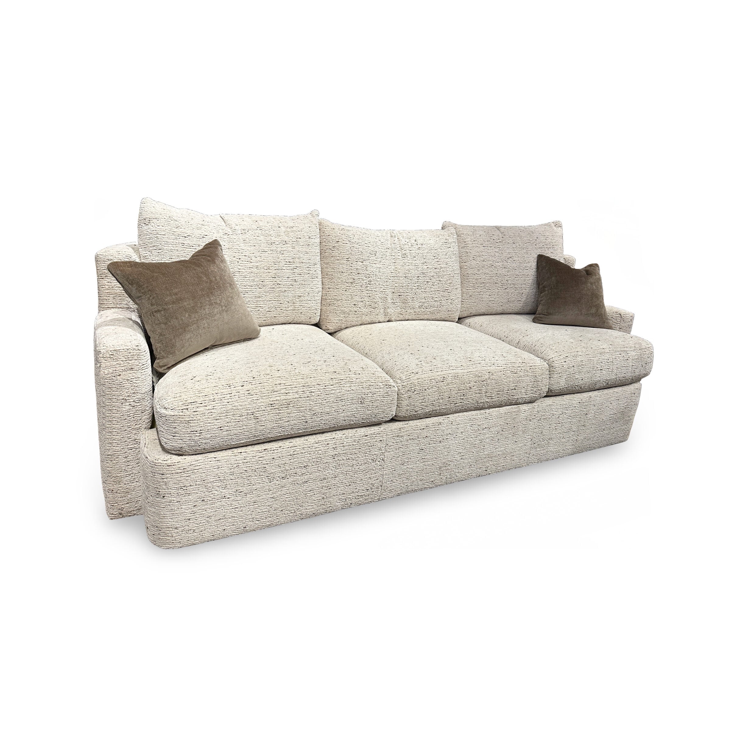 Scallop Back Sofa-UPHSOFMF3340 -UPHSOFMF3340 - Angle + Pillow Delaney Scallop Back Sofa - Image 1