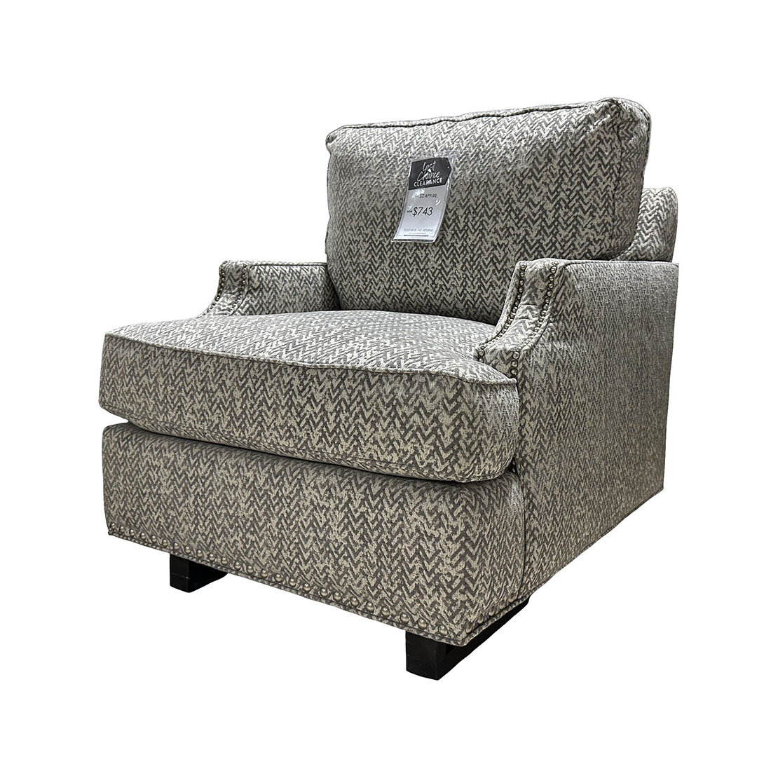 Scoop Arm Accent Chair with Nailhead Trim