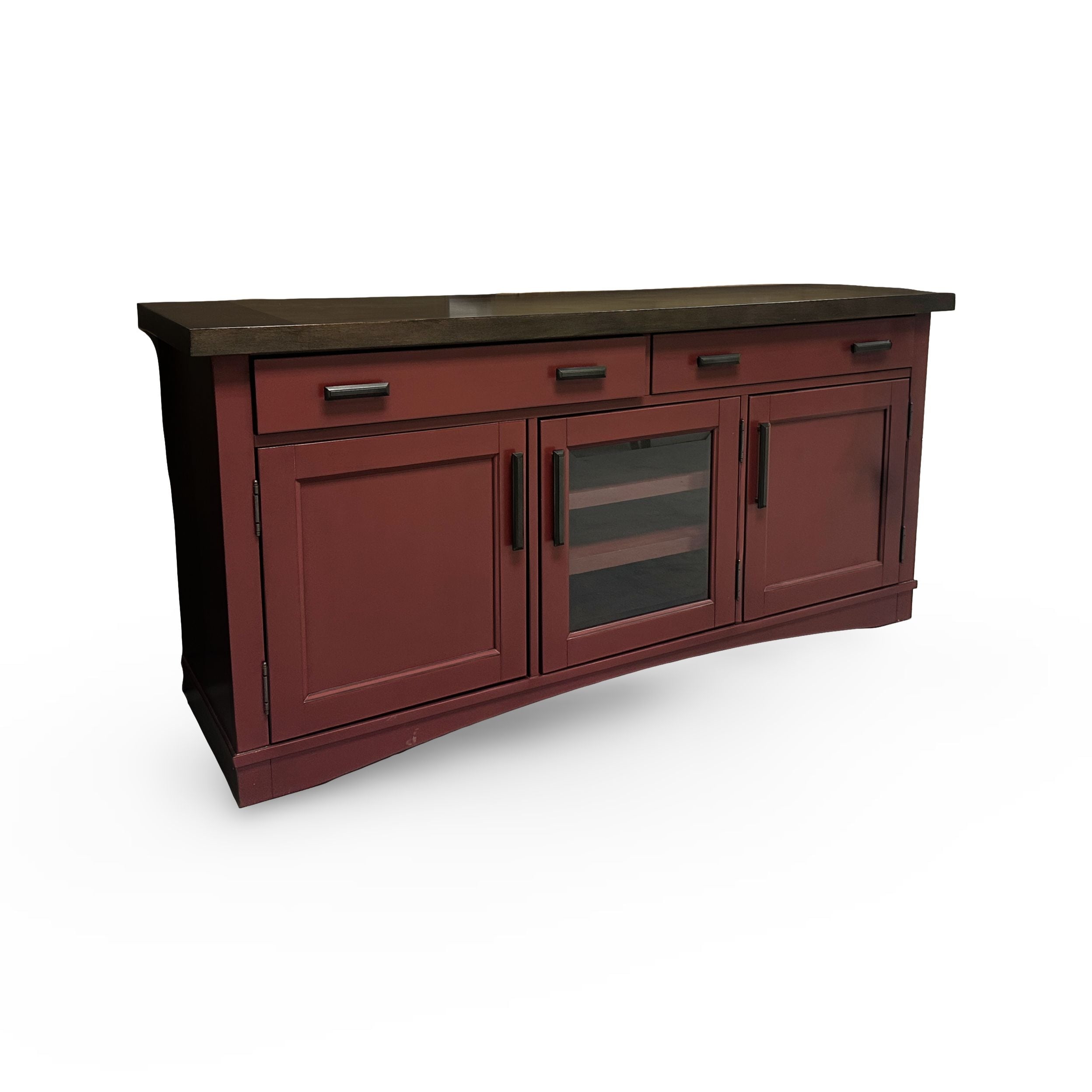 2-Door 63" Red Farmhouse TV Console