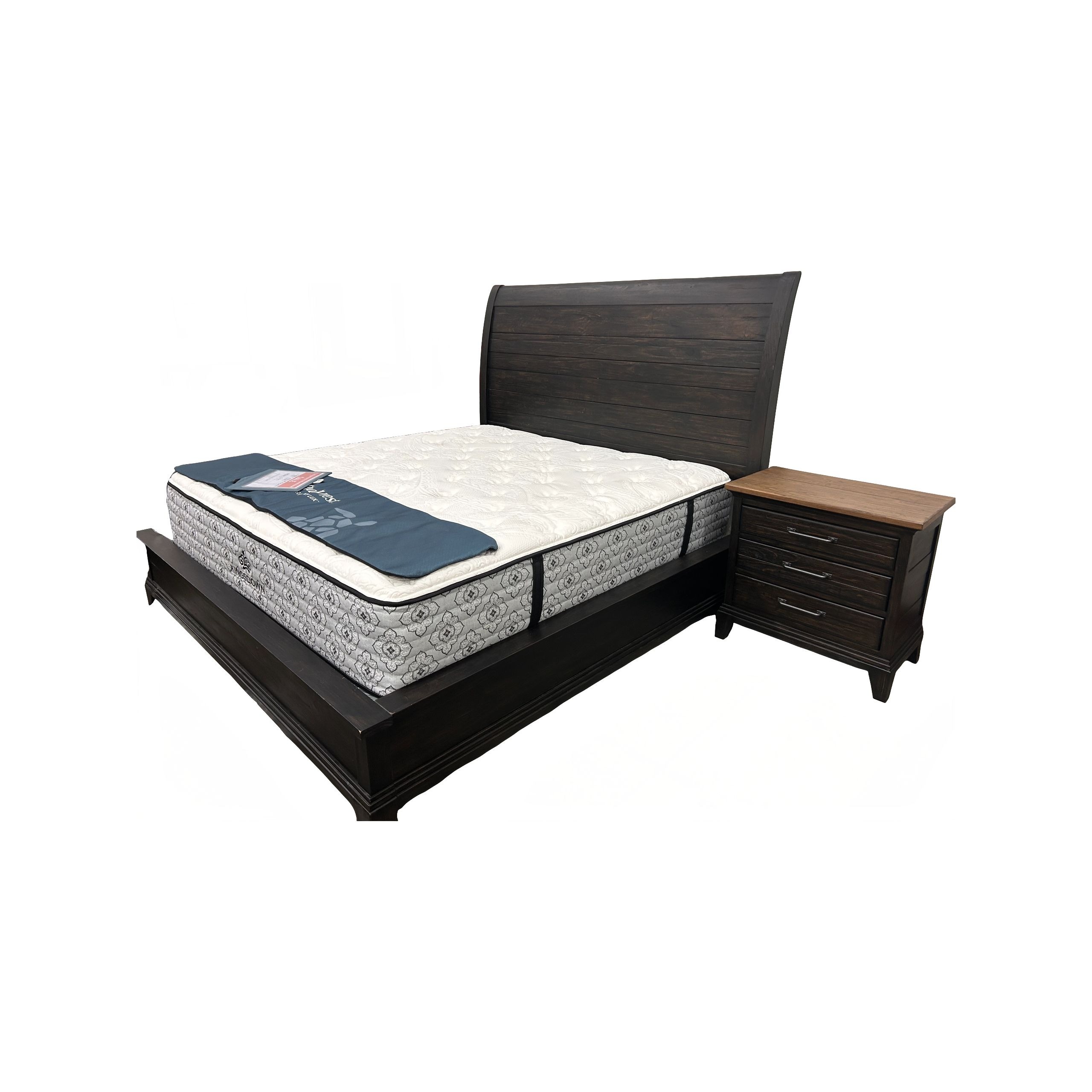 KIN706KN2PC King Sleigh Bed and Nightstand - Image 1