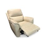 Leather Swivel Glider Powered Recliner | Beige - Image 3
