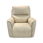 Leather Swivel Glider Powered Recliner | Beige - Image 2