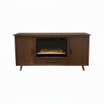 Mid-Century 2-Door 78" Fireplace Cabinet