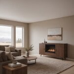 Mid-Century 2-Door 78" Fireplace Cabinet - Image 3