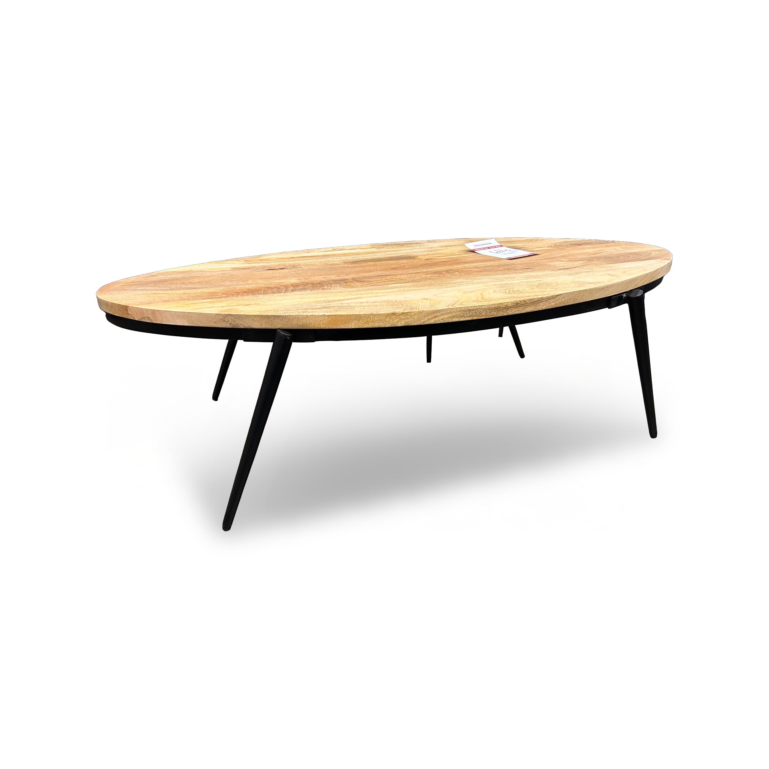 Flow Oval Wood-Top Cocktail Table