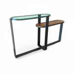 Glass-Top Tiered Console Table