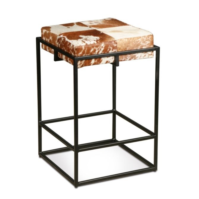 fny-cs17cwbr_3q1_2 Cowhide 17" Backless Counter Stool - Image 1