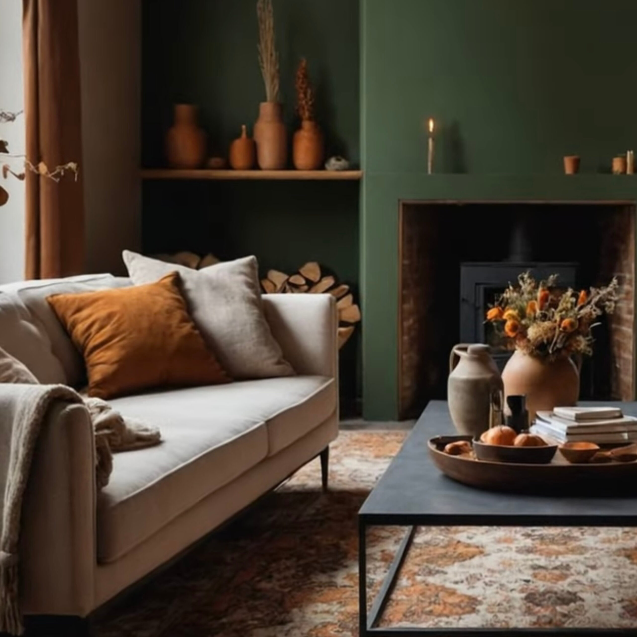 Fall Season D&eacute;cor: Image shows contrasting fall colors.