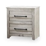 Distressed White 2-Drawer Nightstand