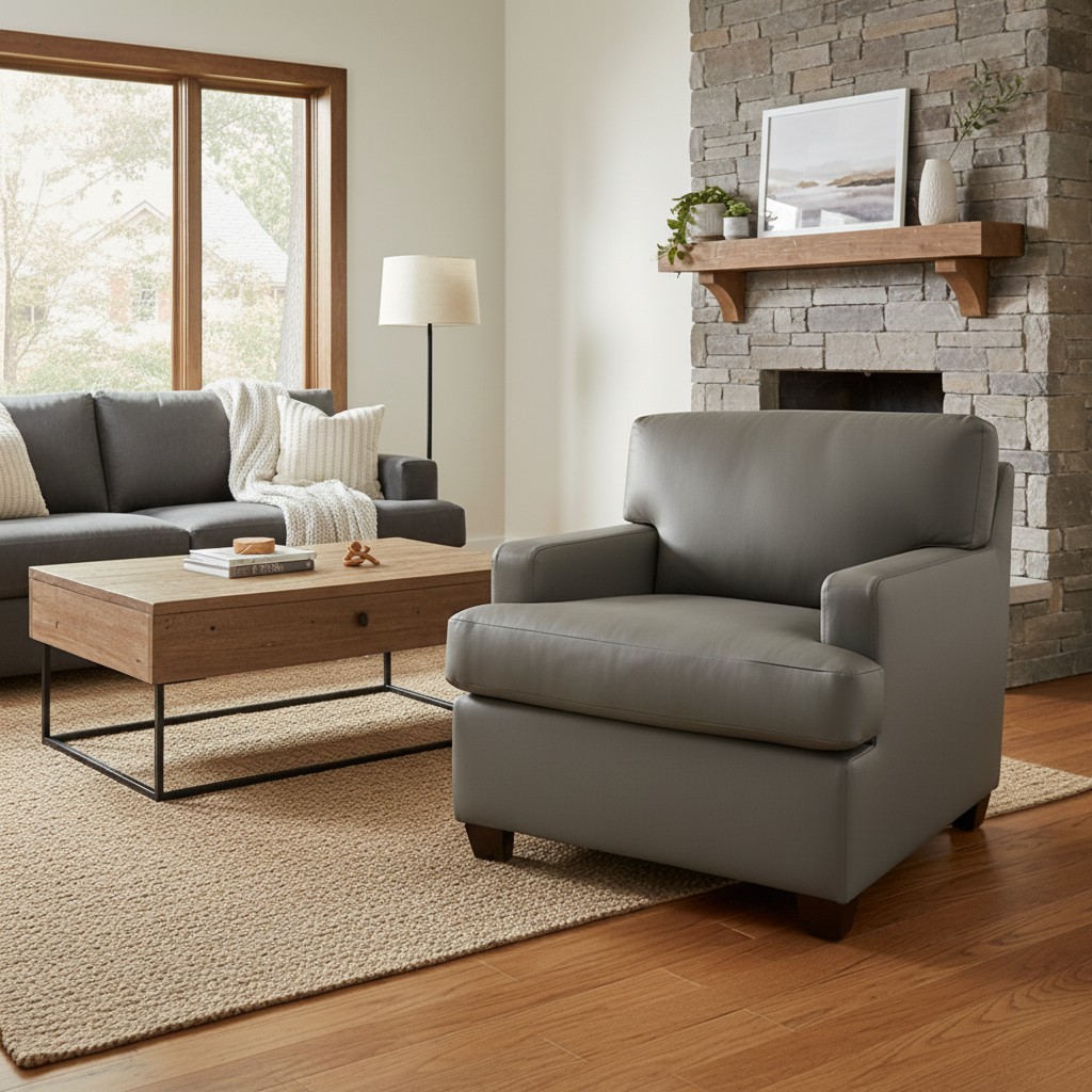 Martina Leather Track Arm Chair - Image 3