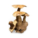 Teak Wood 24" Mushroom Sculpture - Image 2