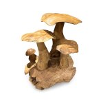 Teak Wood 24" Mushroom Sculpture