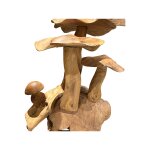 Teak Wood 24" Mushroom Sculpture - Image 4