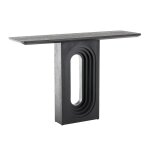 Minimal Carved Pedestal Console Table