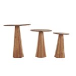 Modern Brown Acacia Small Accent Table - Image 6