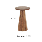 Modern Brown Acacia Small Accent Table - Image 4
